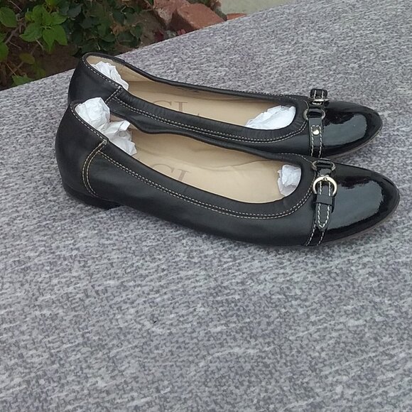 AGL Made in Italy Women's Monika Cap Toe Ballet Leather Flats Black Size 38=8 - Picture 10 of 13